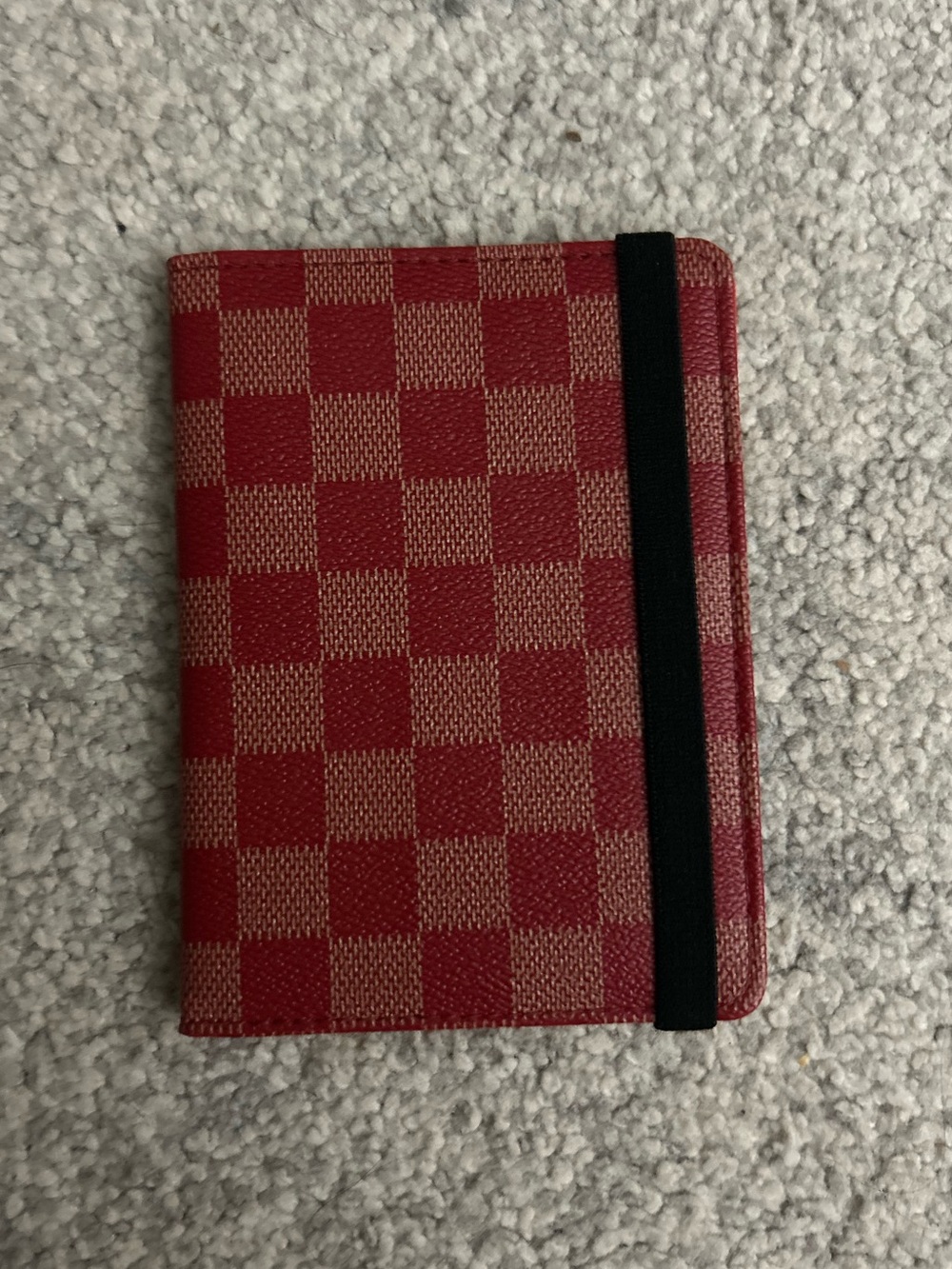 🤩 Red Checkered Passport Holder Travel Wallet Organizer Case